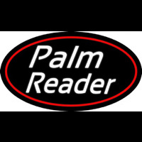 White Cursive Palm Reader Neon Sign