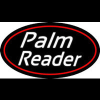 White Cursive Palm Reader Neon Sign