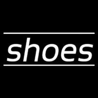White Cursive Shoes With Lines Neon Sign