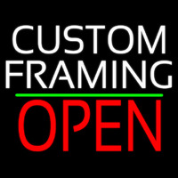 White Custom Framing With Open 1 Neon Sign