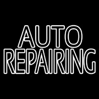 White Double Stroke Auto Repair Neon Sign