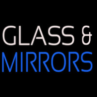 White Glass And Blue Mirrors Neon Sign