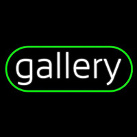 White Letters Gallery With Border Neon Sign