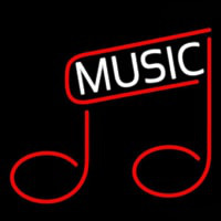White Music Red Note 2 Neon Sign