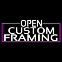 White Open Custom Framing With Pink Border Neon Sign