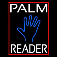 White Palm Reader Red Border Neon Sign