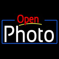 White Photo With Open 4 Neon Sign