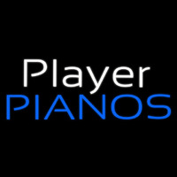 White Player Blue Pianos Block Neon Sign