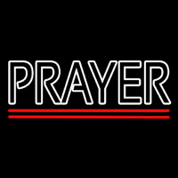 White Prayer With Line Neon Sign