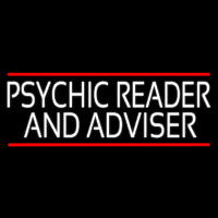 White Psychic Reader And Advisor With Red Line Neon Sign