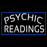 White Psychic Readings With Blue Border Neon Sign