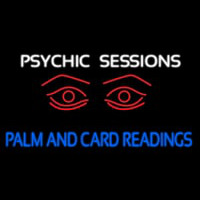 White Psychic Sessions With Red Eye Neon Sign