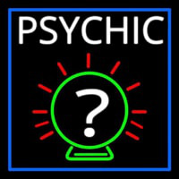 White Psychic With Border Neon Sign