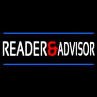 White Reader Advisor And Blue Line Neon Sign