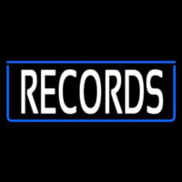 White Records With Blue Arrow 1 Neon Sign