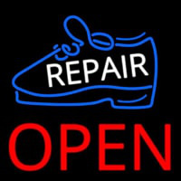 White Repair Shoe Open Neon Sign