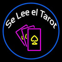 White Se Lee El Tarot And Cards Logo Neon Sign