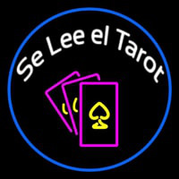 White Se Lee El Tarot And Cards Logo Neon Sign