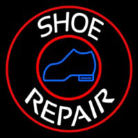 White Shoe Repair Withe Red Border Neon Sign