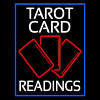White Tarot Cards Readings Neon Sign