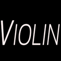 White Violin Neon Sign