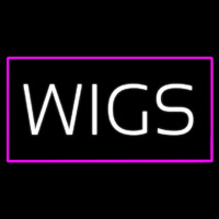 White Wigs With Pink Border Neon Sign
