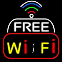 Wifi Free Block With Phone Number Neon Sign