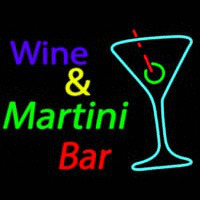 Wine and Martini Bar Real Neon Glass Tube Neon Sign