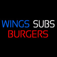 Wings Subs Burgers Neon Sign