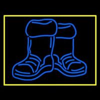 Winter Boots With Border Neon Sign