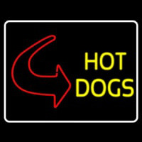 With Border Hot Dogs With Arrow Neon Sign