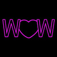 Wow With Heart Neon Sign