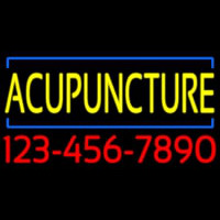 Yellow Acupuncture With Phone Number Neon Sign