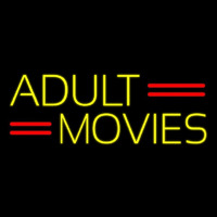 Yellow Adult Movies Neon Sign