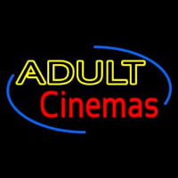 Yellow Adult Red Cinemas Neon Sign
