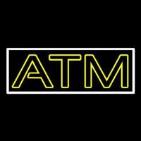 Yellow Atm White Border Neon Sign