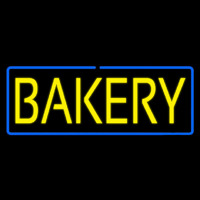 Yellow Bakery With Blue Border Neon Sign