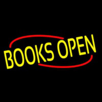 Yellow Books Open Neon Sign