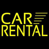 Yellow Car Rental Neon Sign