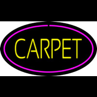 Yellow Carpet Oval Pink Border Neon Sign