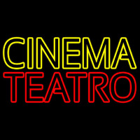 Yellow Cinema Red Teatro Neon Sign