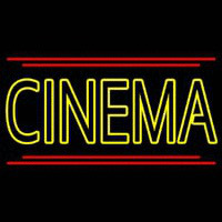 Yellow Cinema With Line Neon Sign