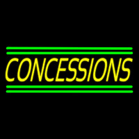Yellow Concessions Green Line Neon Sign
