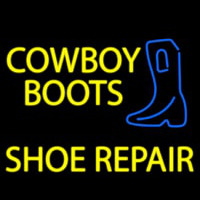 Yellow Cowboy Boots Shoe Repair Neon Sign
