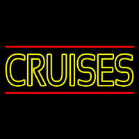 Yellow Cruises Red Line Neon Sign