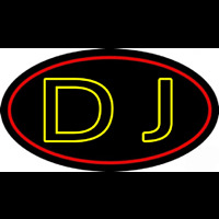 Yellow Dj Double Stroke Neon Sign