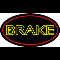 Yellow Double Stroke Brake With Border Neon Sign