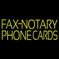 Yellow Fa  Notary Phone Cards 1 Neon Sign