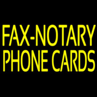 Yellow Fa  Notary Phone Cards With White Border Neon Sign