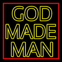 Yellow God Made Man Neon Sign